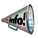 Megaphone saying INFO
